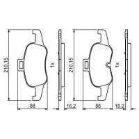 BOSCH 0 986 494 820 Bremsbelagsatz, Scheibenbremse