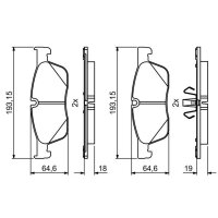 BOSCH 0 986 494 831 Bremsbelagsatz, Scheibenbremse