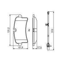 BOSCH 0 986 494 841 Bremsbelagsatz, Scheibenbremse