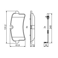BOSCH 0 986 494 842 Bremsbelagsatz, Scheibenbremse
