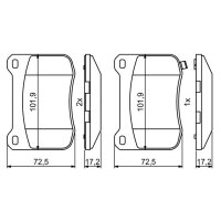 BOSCH 0 986 494 872 Bremsbelagsatz, Scheibenbremse