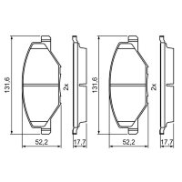 BOSCH 0 986 495 390 Bremsbelagsatz, Scheibenbremse