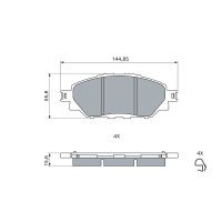 BOSCH 0 986 495 425 Bremsbelagsatz, Scheibenbremse
