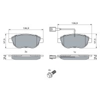 BOSCH 0 986 TB2 961 Bremsbelagsatz, Scheibenbremse