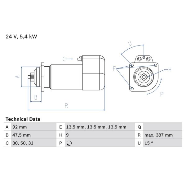 BOSCH 0 986 011 570 Starter