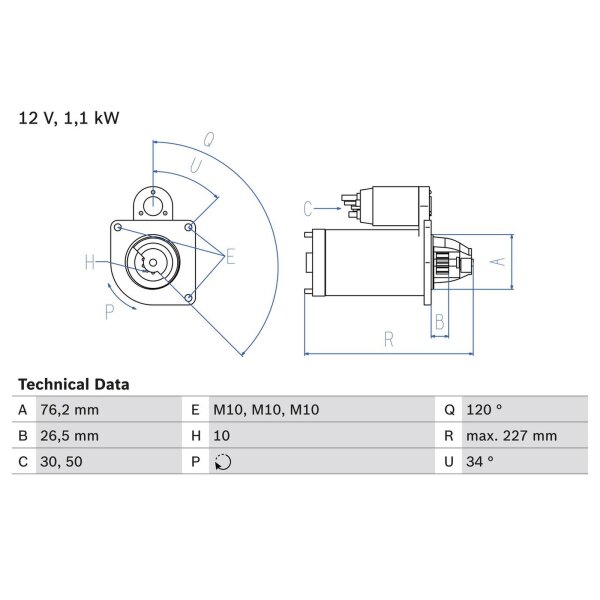BOSCH 0 986 017 060 Starter