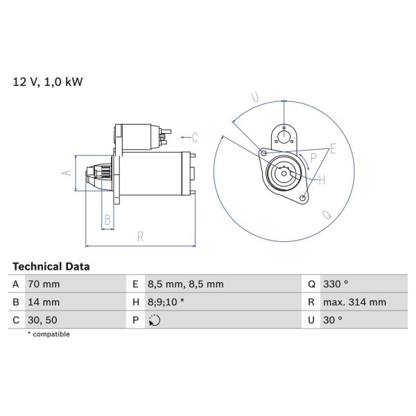 BOSCH 0 986 018 570 Starter