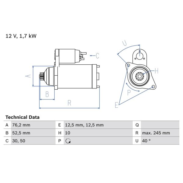 BOSCH 0 986 020 300 Starter