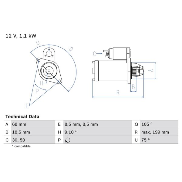 BOSCH 0 986 020 870 Starter