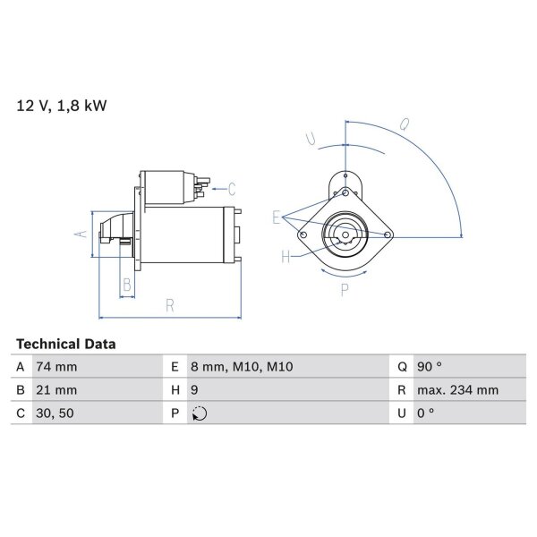 BOSCH 0 986 021 230 Starter