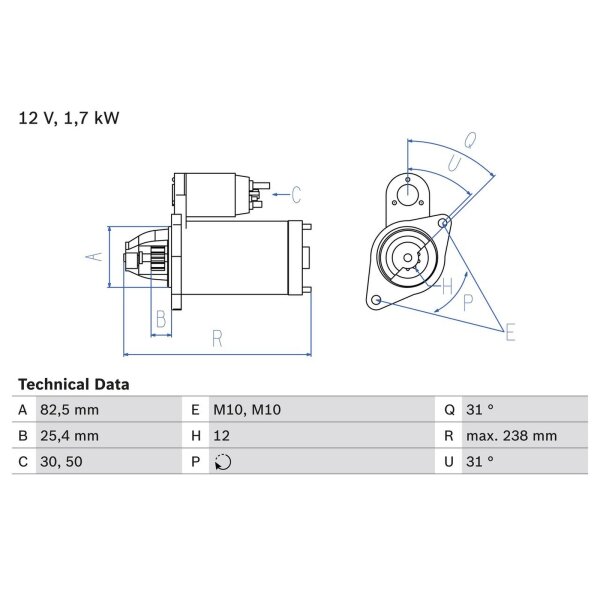 BOSCH 0 986 021 360 Starter