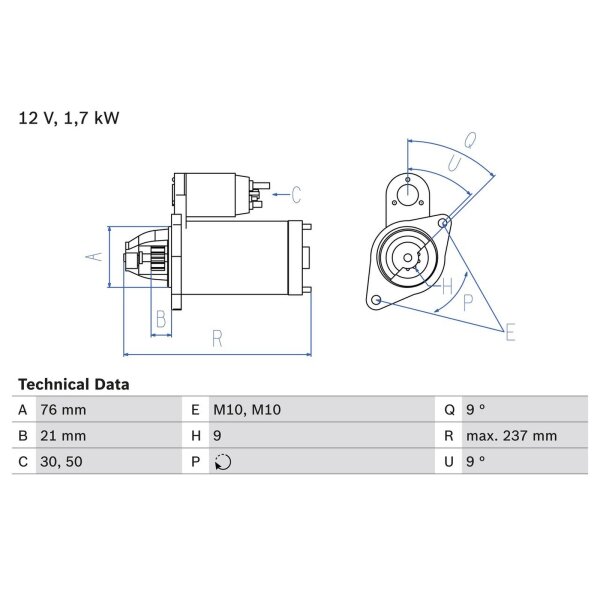 BOSCH 0 986 021 980 Starter