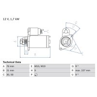 BOSCH 0 986 021 980 Starter