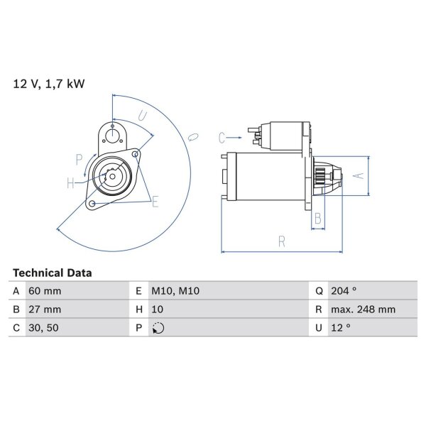 BOSCH 0 986 023 100 Starter