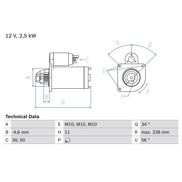 BOSCH 0 986 023 850 Starter