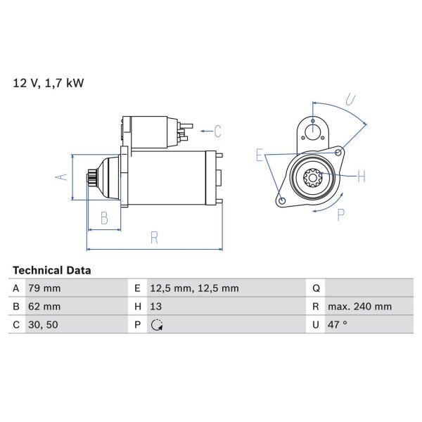 BOSCH 0 986 025 150 Starter