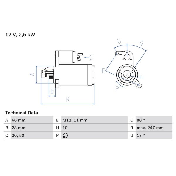 BOSCH 0 986 025 160 Starter