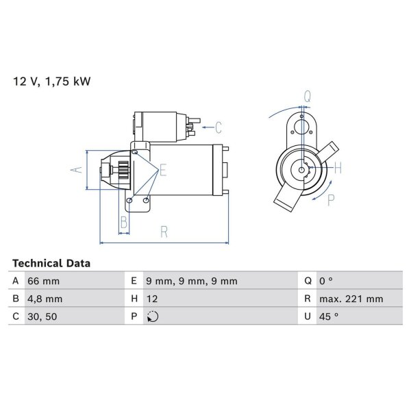 BOSCH 0 986 025 510 Starter