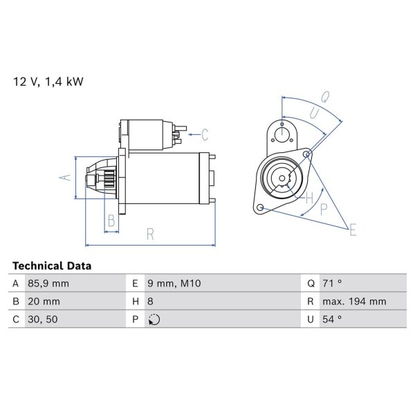 BOSCH 0 986 028 060 Starter