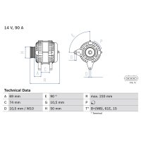 BOSCH 0 986 040 390 Generator