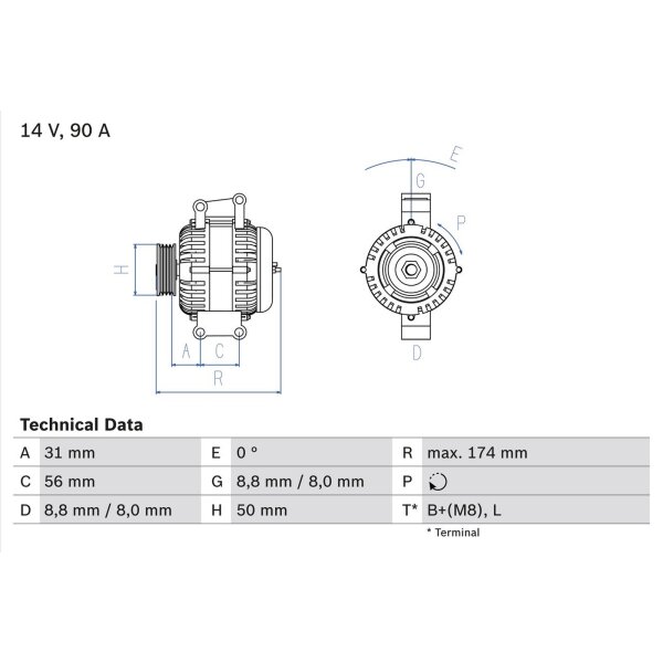 BOSCH 0 986 042 530 Generator