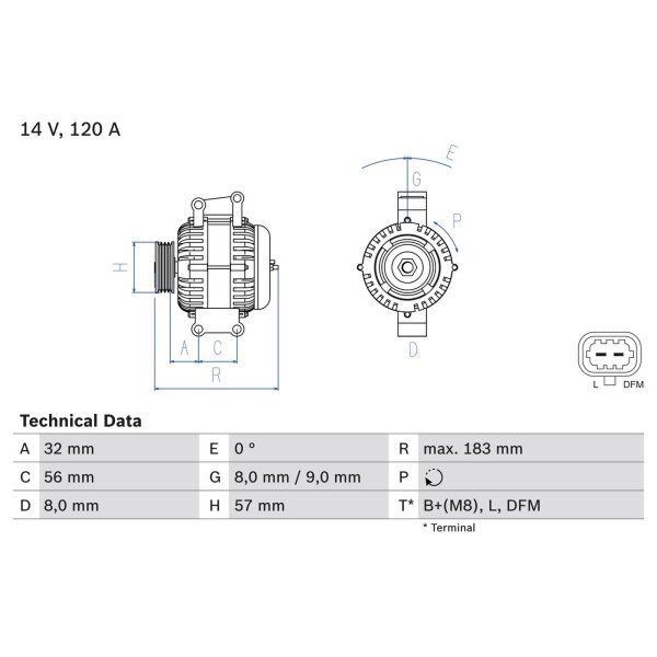 BOSCH 0 986 044 020 Generator