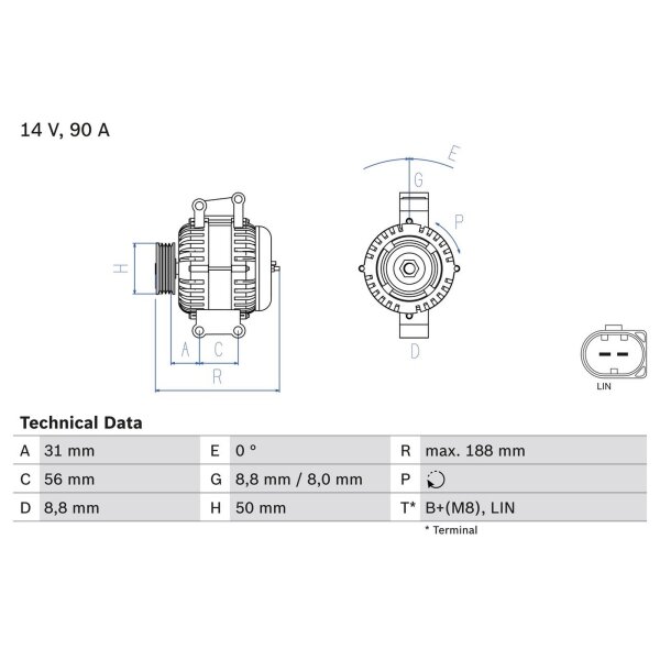 BOSCH 0 986 047 840 Generator