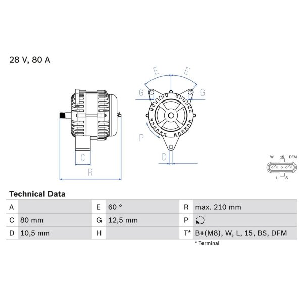 BOSCH 0 986 048 100 Generator