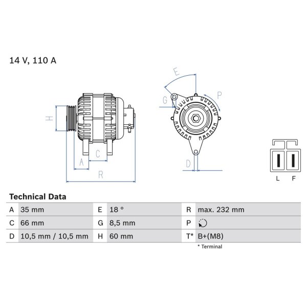 BOSCH 0 986 048 301 Generator