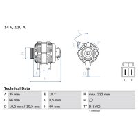 BOSCH 0 986 048 301 Generator
