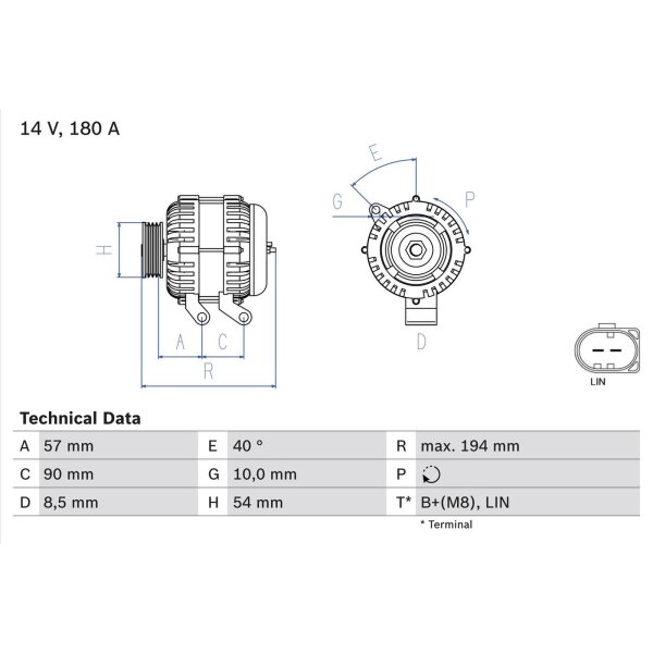 BOSCH 0 986 048 400 Generator