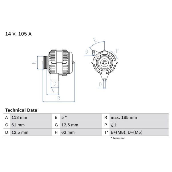 BOSCH 0 986 048 791 Generator