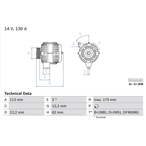 BOSCH 0 986 048 801 Generator