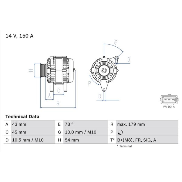 BOSCH 0 986 049 161 Generator