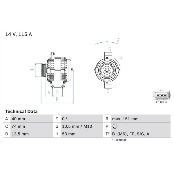 BOSCH 0 986 049 460 Generator