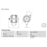 BOSCH 0 986 080 060 Generator