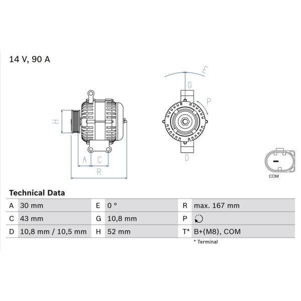 BOSCH 0 986 080 500 Generator