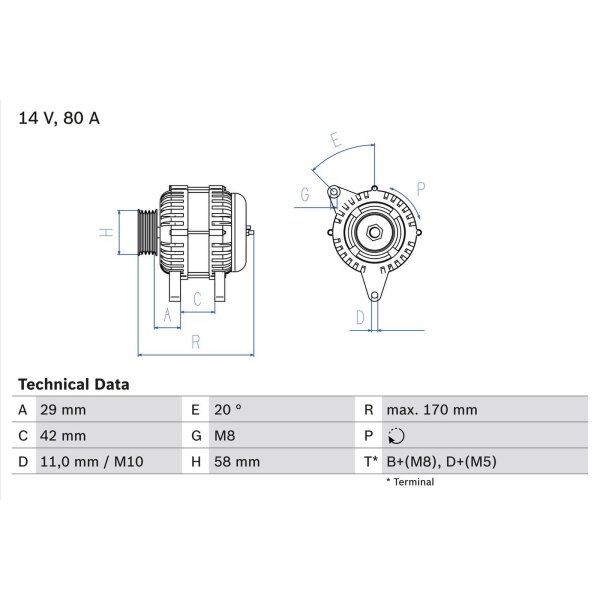 BOSCH 0 986 081 000 Generator