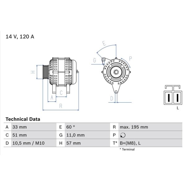 BOSCH 0 986 081 060 Generator