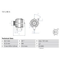 BOSCH 0 986 086 490 Generator