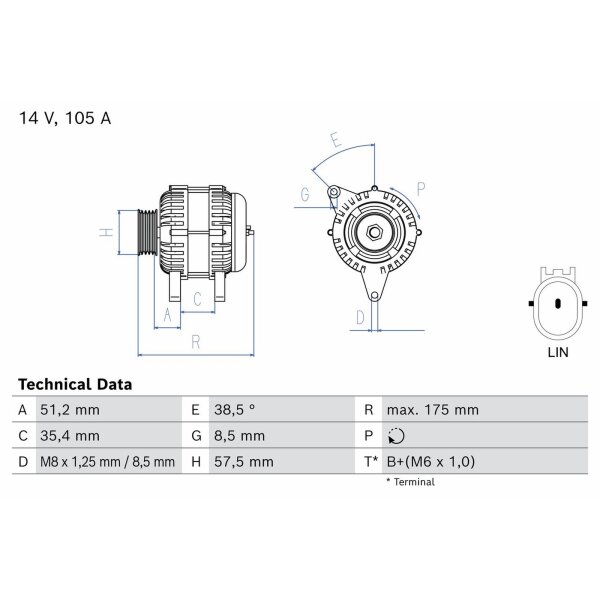 BOSCH 0 986 086 650 Generator