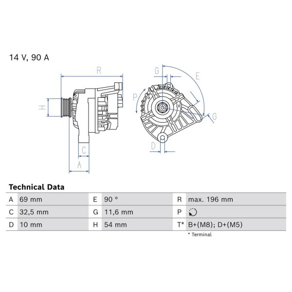 BOSCH 0 986 086 870 Generator
