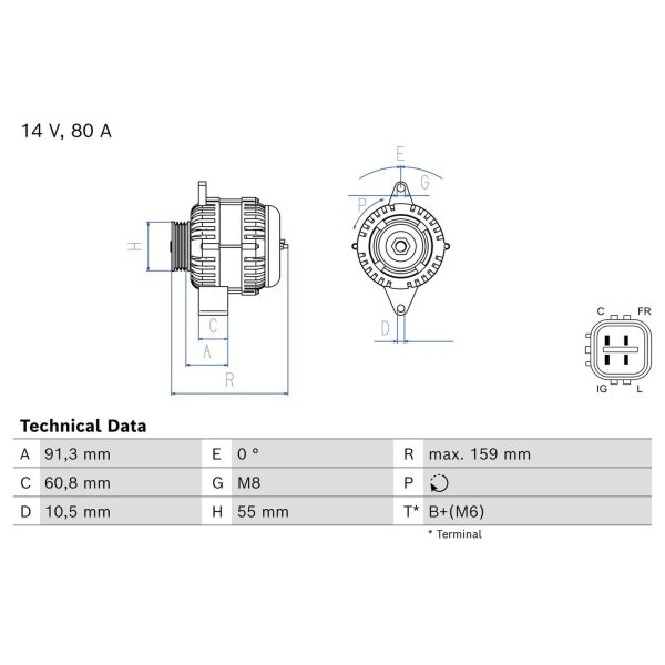 BOSCH 0 986 086 890 Generator