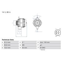 BOSCH 0 986 086 890 Generator