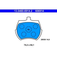 ATE 13.0460-6914.2 Bremsbelagsatz, Scheibenbremse