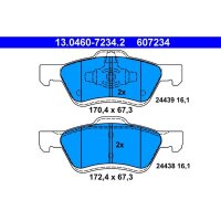 ATE 13.0460-7234.2 Bremsbelagsatz, Scheibenbremse