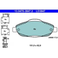 ATE 13.0470-3847.2 Bremsbelagsatz, Scheibenbremse