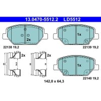 ATE 13.0470-5512.2 Bremsbelagsatz, Scheibenbremse
