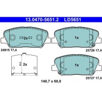 ATE 13.0470-5651.2 Bremsbelagsatz, Scheibenbremse