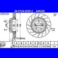ATE 24.0124-0235.2 Bremsscheibe
